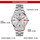 Jainx Silver Stainless Steel Chain Analog Wrist Watch for Men - JM7244