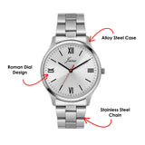 Jainx Silver Stainless Steel Chain Analog Wrist Watch for Men - JM7244
