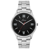 Jainx Black Dial Silver Stainless Steel Chain Analog Wrist Watch for Men - JM7245