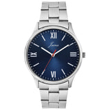 Jainx Blue Dial Silver Stainless Steel Chain Analog Wrist Watch for Men - JM7246