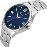 Jainx Blue Dial Silver Stainless Steel Chain Analog Wrist Watch for Men - JM7246