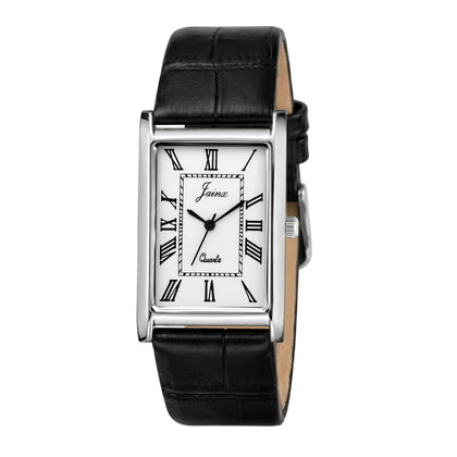Jainx Executive Rectangular Shape Black Leather Strap Analog Wrist Watch for Men