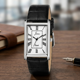 Jainx Executive Rectangular Shape Black Leather Strap Analog Wrist Watch for Men