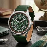 Jainx Transparent Skeleton Dial Leather Strap Analog Wrist Watch for Men - JM7254