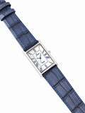 Jainx JM7261  executive rectangular white dial blue strap analog watch for men