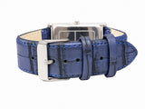 Jainx JM7261  executive rectangular white dial blue strap analog watch for men