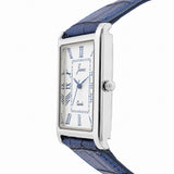 Jainx JM7261  executive rectangular white dial blue strap analog watch for men