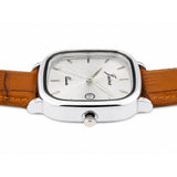 Jainx JM7262 silver dial brown strap analog watch for men