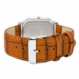 Jainx JM7262 silver dial brown strap analog watch for men