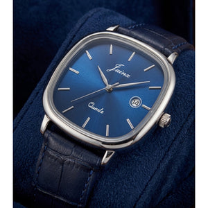 Jainx JM7263 blue dial blue strap square analog watch for men