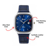 Jainx JM7263 blue dial blue strap square analog watch for men