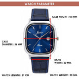 Jainx JM7263 blue dial blue strap square analog watch for men