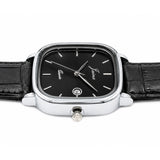 black dial black strap square analog watch for men by Jainx