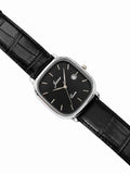 black dial black strap square analog watch for men by Jainx