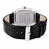 black dial black strap square analog watch for men by Jainx