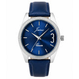 Jainx Sun-Ray Blue Dial Leather Band Analog Watch for Men - JM7265