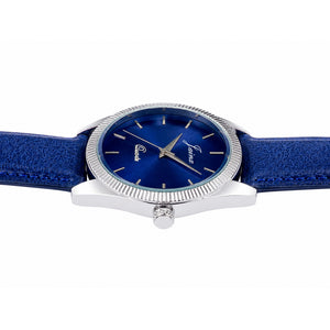 Jainx Sun-Ray Blue Dial Leather Band Analog Watch for Men - JM7265