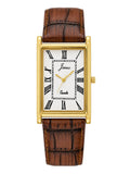Jainx Executive Rectangular Shape Brown Leather Strap Analog Watch for Men - JM7266