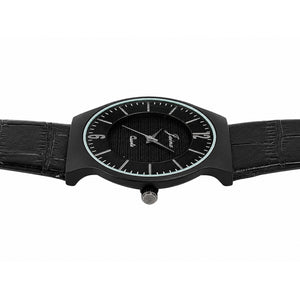 Jainx Slim Black Leather Band Analog Wrist Watch for Men - JM7267