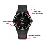 Jainx Slim Black Leather Band Analog Wrist Watch for Men - JM7267