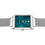Jainx Square Teal Color Dial Mesh Steel Chain Analog Watch for Men JM7268