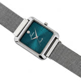 Jainx Square Teal Color Dial Mesh Steel Chain Analog Watch for Men JM7268
