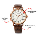 Jainx Roman Index White Dial Leather Band Analog Watch for Men - JM7269