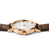 Jainx Roman Index White Dial Leather Band Analog Watch for Men - JM7269