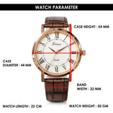 Jainx Roman Index White Dial Leather Band Analog Watch for Men - JM7269
