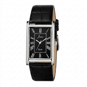 Jainx Executive Rectangular Shape Black Leather Strap Analog Wrist Watch for Men - JM7270