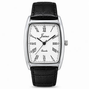 Jainx Executive Tonneau Shape Black Leather Strap Analog Wrist Watch for Men - JM7271