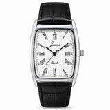 Jainx Executive Tonneau Shape Black Leather Strap Analog Wrist Watch for Men - JM7271