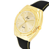 Jainx Golden Dial Black Leather Strap Watch For Men - JM7165 - Jainx Store