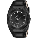 Jainx Black Dial Black Leather Strap Watch For Men - JM7167