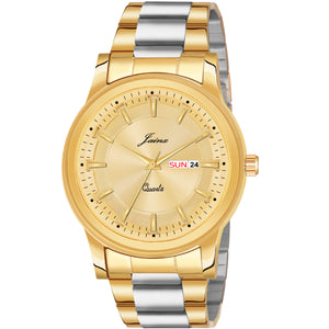Jainx Premium Day & Date Feature Golden Dial Analogue Watch For Men - JM1175 - Jainx Store