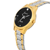 Jainx Premium Black Dial Golden Analog Watch - For Women JW1202