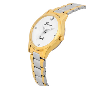Jainx Premium White Dial Golden Chain Analog Watch - For Women JW1204