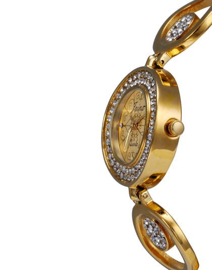 Jainx Princess Bracelet Golden Dial Analog Watch For Women - JW512