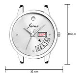 Jainx Silver Day & Date Function Steel Mesh Chain Analog Watch - For Women JW596