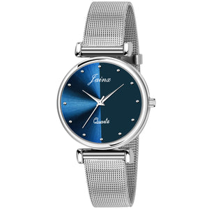 Jainx JW665 Blue Dial Steel Mesh Chain Analog Watch - For Women