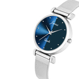 Jainx JW665 Blue Dial Steel Mesh Chain Analog Watch - For Women