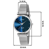 Jainx JW665 Blue Dial Steel Mesh Chain Analog Watch - For Women