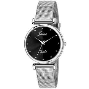 Jainx Black Dial Steel Mesh Chain Analog Watch - For Women JW667