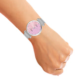 Jainx Pink Dial Steel Mesh Chain Analog Watch - For Women JW672