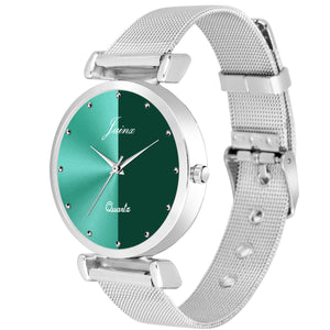 Jainx Green Dial Steel Mesh Chain Analog Watch - For Women JW673