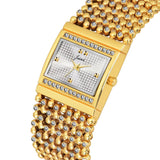 Jainx JW676 Rectangle Shape Golden Bracelet Analog Watch - For Women