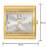 Jainx JW676 Rectangle Shape Golden Bracelet Analog Watch - For Women