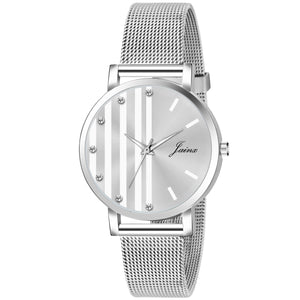Jainx JW687 Silver Dial Steel Mesh Chain Analog Watch - For Women
