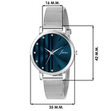 Jainx JW688 Blue Dial Steel Mesh Chain Analog Watch - For Women