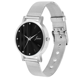 Jainx Black Dial Steel Mesh Chain Analog Watch - For Women JW689